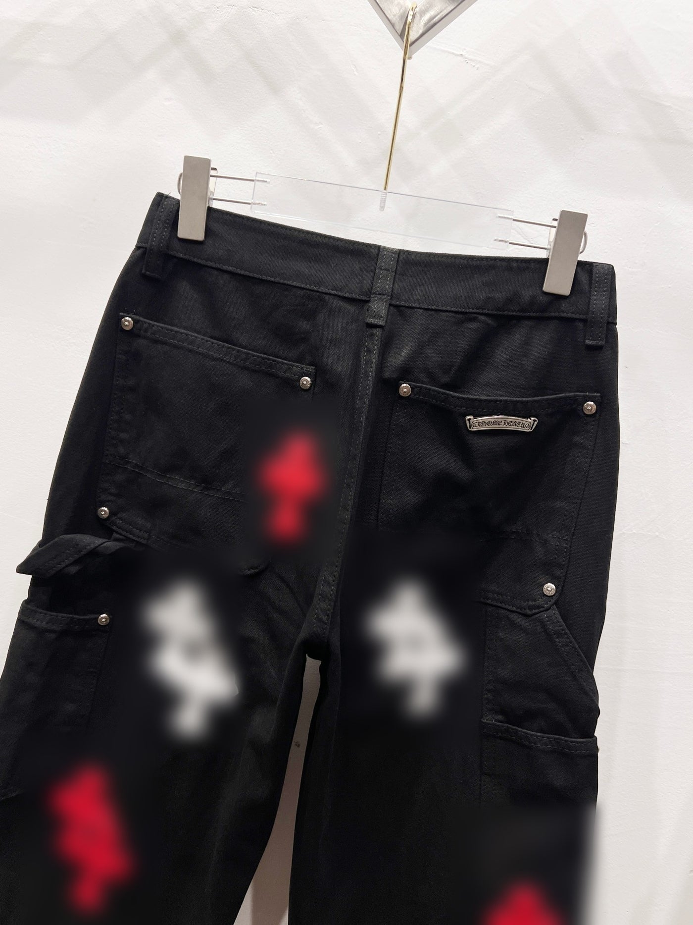 Red Cross Embroidered Jeans