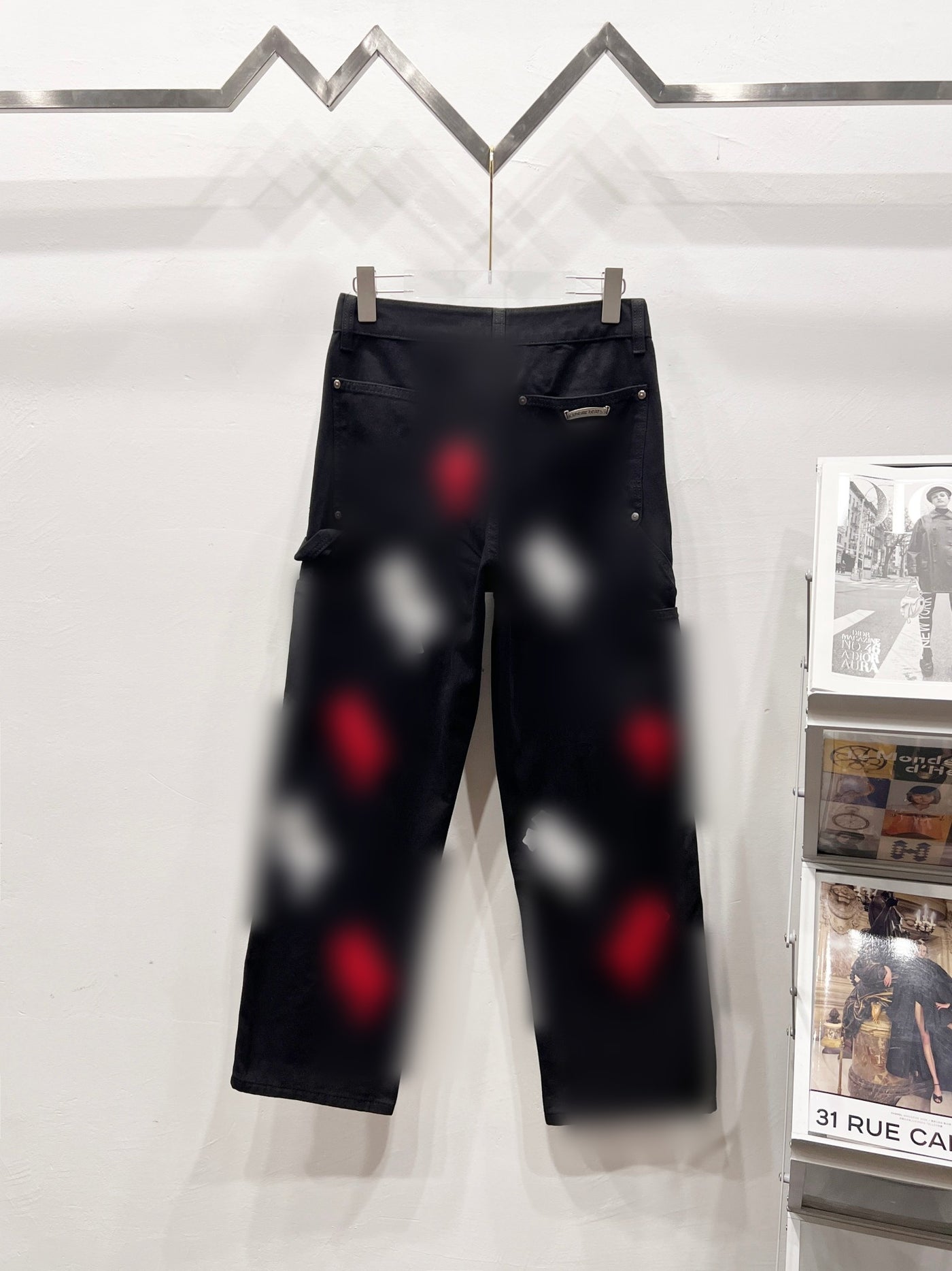 Red Cross Embroidered Jeans